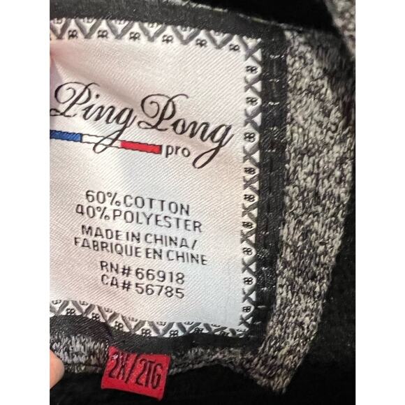 PING PONG PRO JACKET SWEATER HOODIE ZIP-UP Mens 2XL Gray Fall winter cozy - Picture 3 of 5